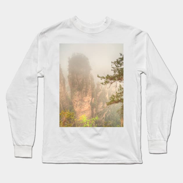 Zhangjiajie Pinnacles Long Sleeve T-Shirt by Michaelm43